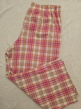 Alfred Dunner Pink Plaid Pull-On Lounge Pants